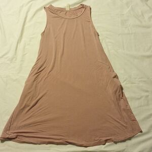 Pale Pink MTS T-Shirt Dress with Pockets